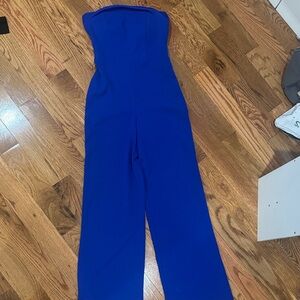 Chic Royal Blue Strapless Jumpsuit
